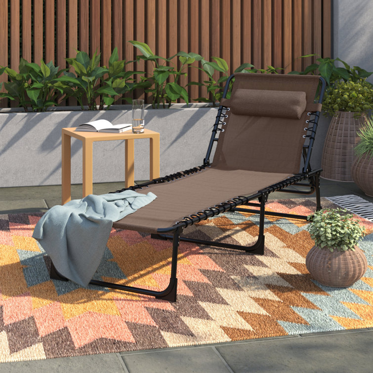 Wade Logan Aidean Outdoor Metal Chaise Lounge Reviews Wayfair